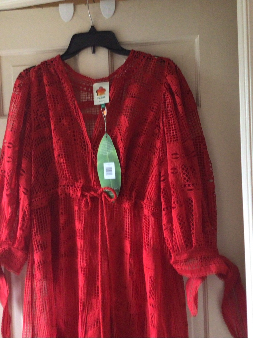 FARM Rio Red Crochet Maxi Dress - Picture 7 of 8